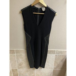 Haute Hippie Size S Leather Studded Bodycon Dress $695